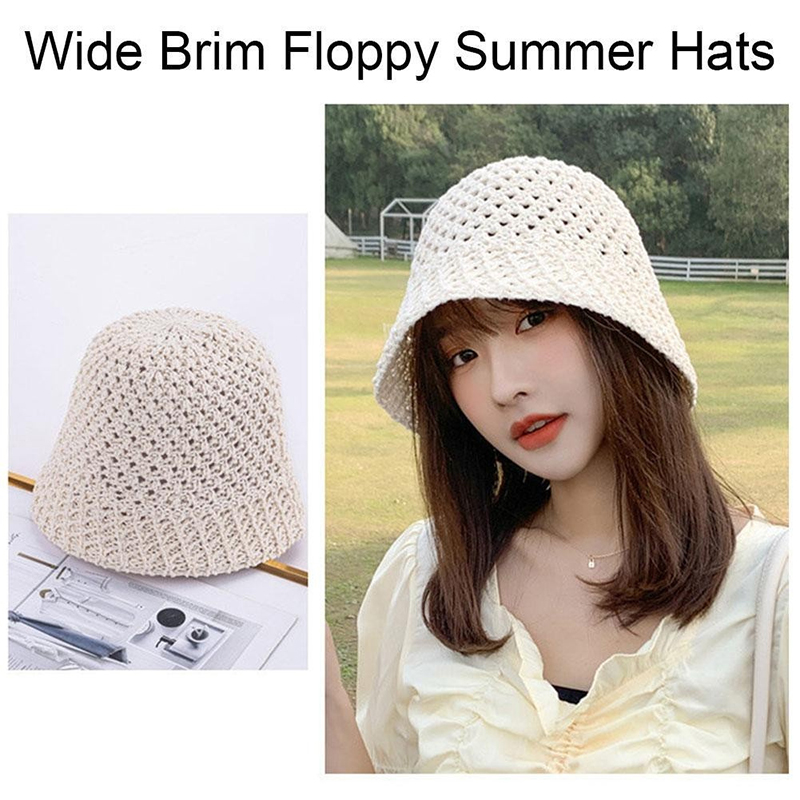 Bucket Hat Straw - Novas meninas chapéu de sol aba