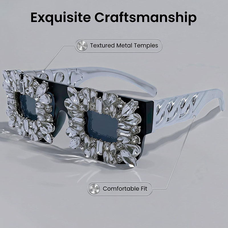 Óculos Quadrados com Strass Ex - Sunglass Retainer Cord avaliação e preço